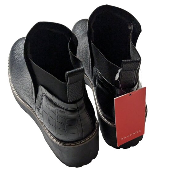 Rampage Sacha Y2K Faux Leather Croc Emboss Chunky Wedge Heel Bootie NWT Size 8.5 - Picture 7 of 10